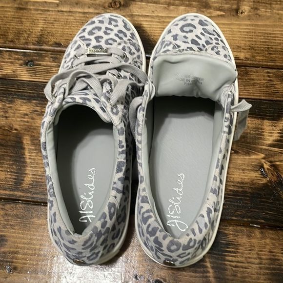 J/SLIDES NYC Leather Leopard platform sneakers - Picture 8 of 8